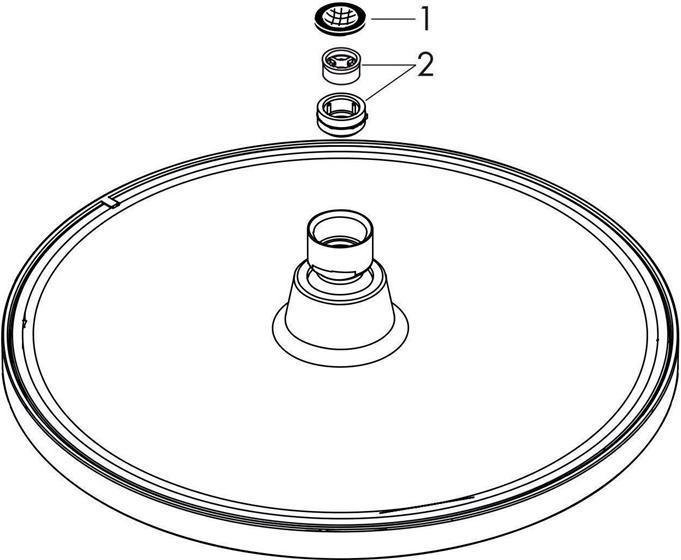 Actual product image hansgrohe HG overhead shower CROMETTA E 240 1JET DN 15 EcoSmart 9 l/min chrome (1 Beam types, 9 l/min)