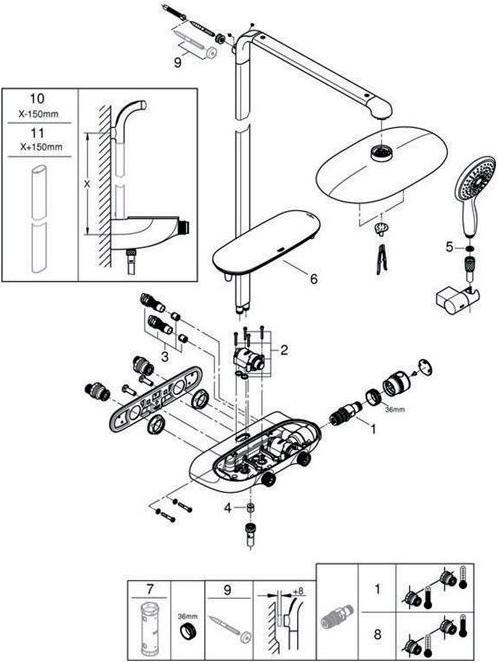 Immagine prodotto Grohe Du-syst RAINSHOWER Sys SMARTCONTRO Mono 360, con miscelatore termostatico cromo