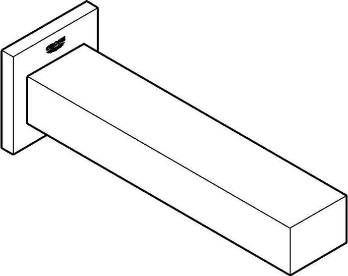 Actual product image Grohe Bath spout EUROCUBE Projection 170mm supersteel