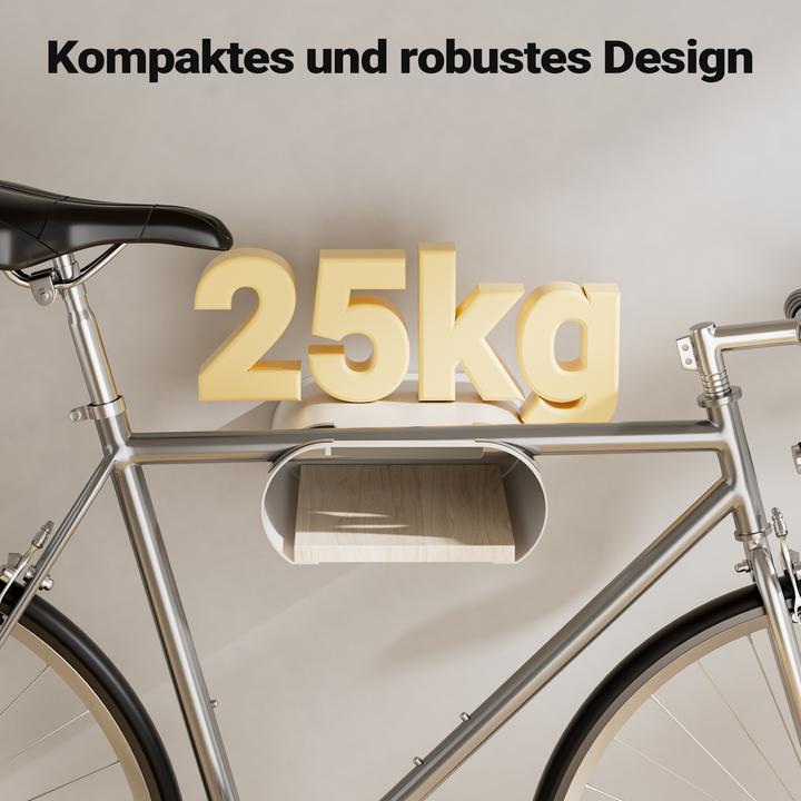 Immagine prodotto Wiltec Supporto da parete per biciclette bianco 39,8x16,7x32,6-42,6cm 25kg Supporto per biciclette