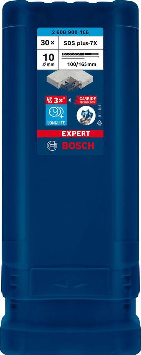 Produktbild Bosch Professional Zubehör EXPERT SDS plus-7X Hammerbohrer, 10 x 100 x 165 mm, 30-tlg. (10 Millimeter)