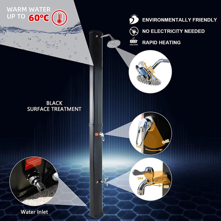 Actual product image CCLife Solar Shower 35L, Black