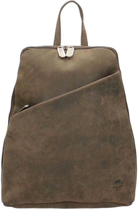 Actual product image Bear Rock Bear Design Backpack HD Leather Brown