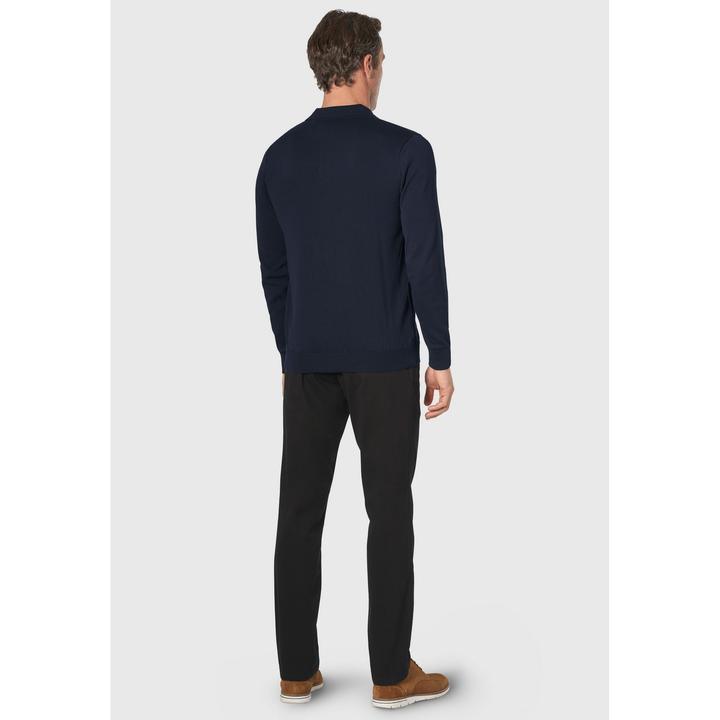 Actual product image Brook Taverner Mens Casper Knitted Long-Sleeved Polo Shirt (S)
