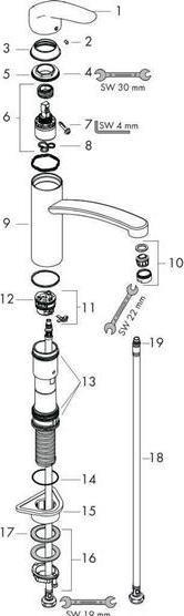 Actual product image hansgrohe Focus M41 single-lever kitchen mixer 160, 1 spray type