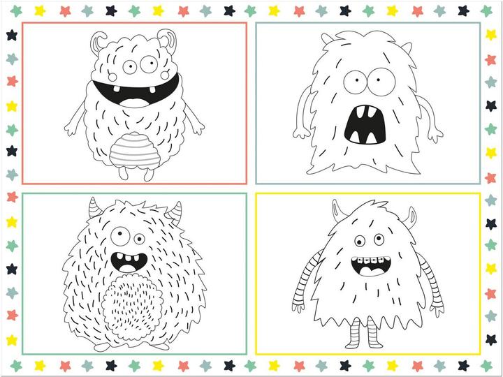Immagine prodotto Folat Set di sagome da colorare Monster Bash, 6 pezzi.