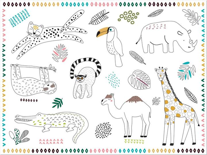 Actual product image Folat Colouring table sets Wild Animals 6pcs. (6 x, 40 x 30 cm)