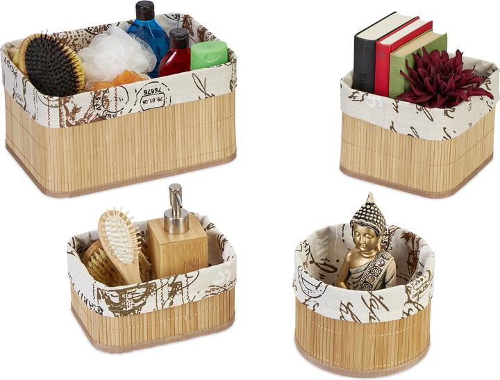 Produktbild Relaxdays 4x Aufbewahrungskorb (4 x, 33 x 23 x 17 cm)