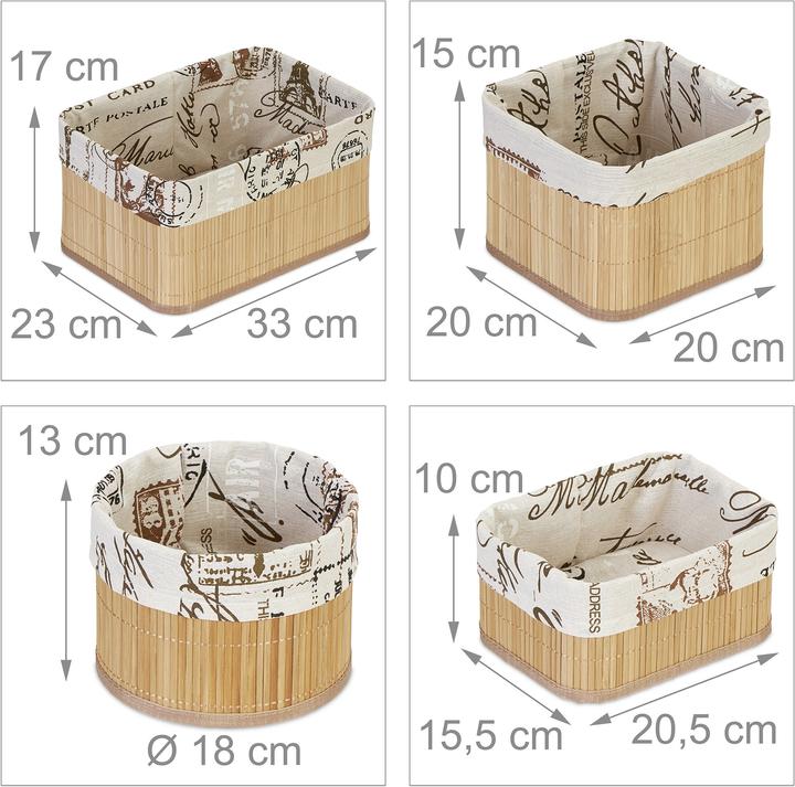 Produktbild Relaxdays 4x Aufbewahrungskorb (4 x, 33 x 23 x 17 cm)