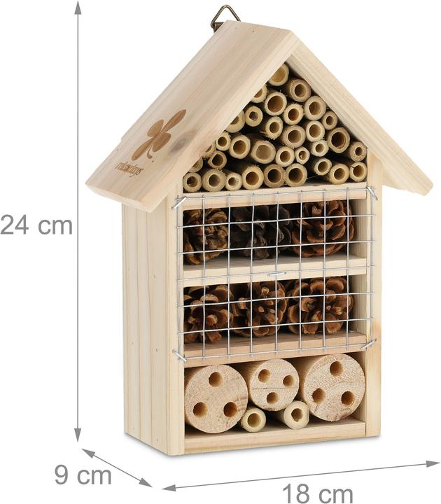 Produktbild Relaxdays Insektenhotel (Schmetterlinge, Hummeln, Biene, Wildbienen, Marienkäfer, Grabwespen)