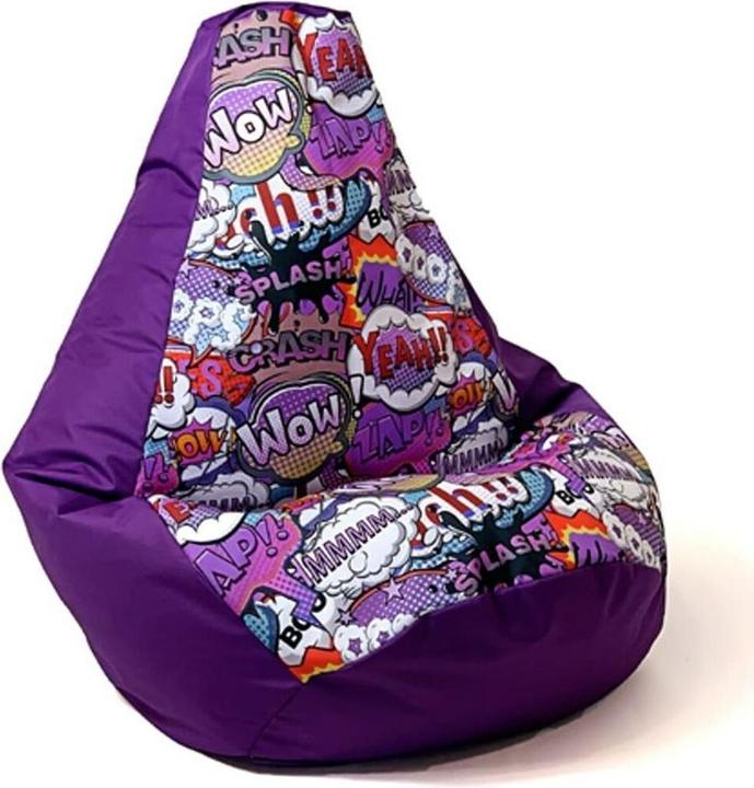 Image du produit Go Gift Sako sac pouffe poire impression lilas-WOW L 105 x 80 cm
