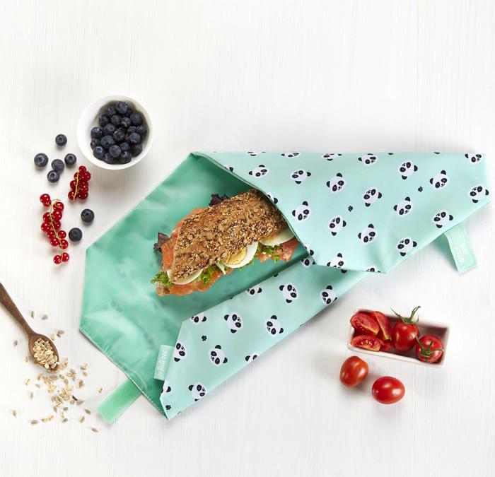 Immagine prodotto Roll'Eat Borsa da pranzo BocnRoll Animali Menta, Panda