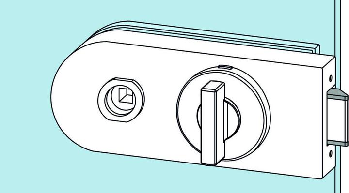 Actual product image Dormakaba Glass door lock Studio Rondo