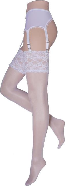 Image du produit Levee Satin Sheers Bas porte-jarretelles, couleur 100 blanc, taille 56-58 (20 DEN, 56 - 58)