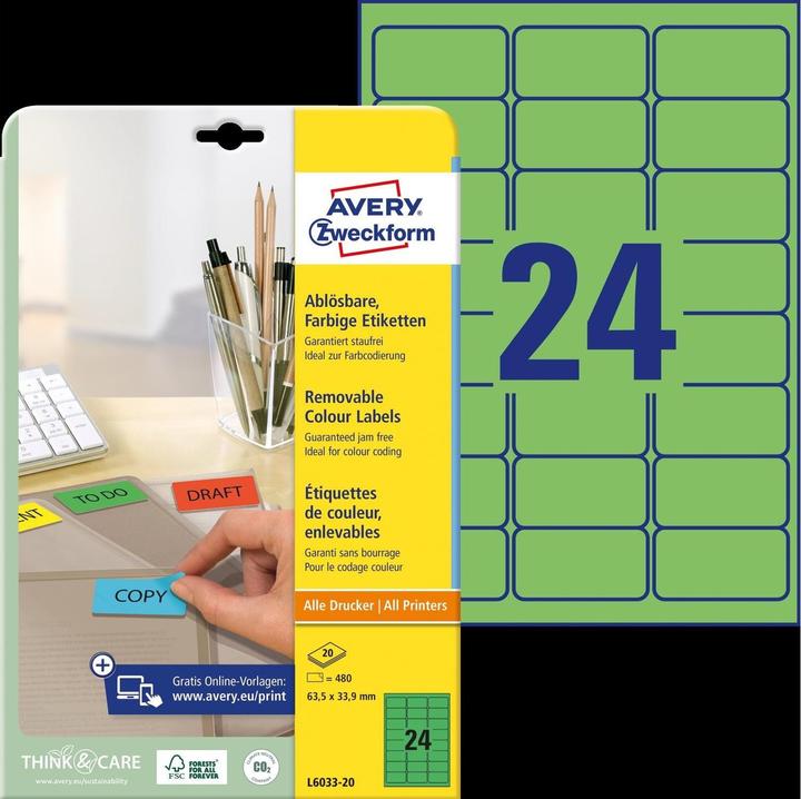Actual product image Avery L6033 Abziehbare labels