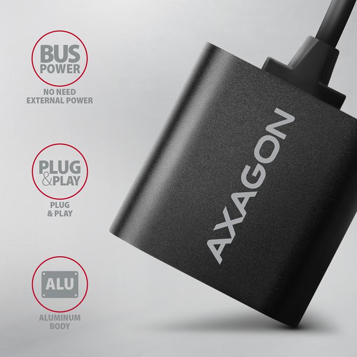 Actual product image Axagon ADA-12 USB 2.0, Stereo Audio Mini Adapter, 15 cm cable length (USB)