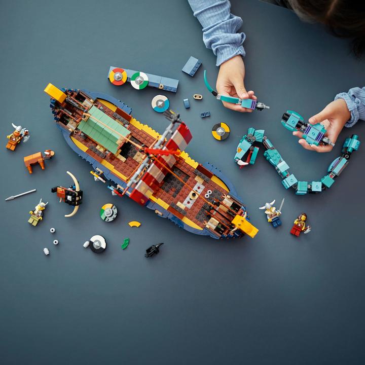 Produktbild LEGO Wikingerschiff mit Midgardschlange (31132, LEGO Creator 3-in-1)