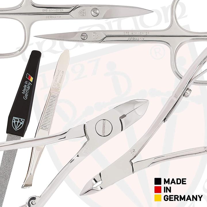 Actual product image Kellermann Germany Manicure Set Nail Set Cinisello 16pcs Genuine Leather Black