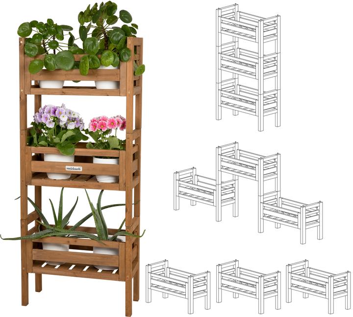 Immagine prodotto Needs&Wants Multi-Pflanzenständer "Placy2" mit 3 Kästen, Fichte (braun)