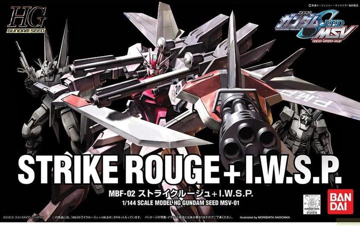 Actual product image Bandai GUNDAM - HG 1/144 Strike Rouge MSV MBF-02 + I.W.S.P. - Model Kit