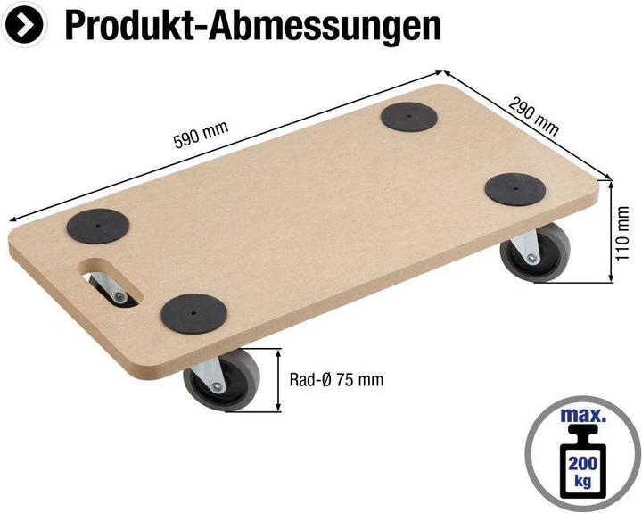 Produktbild Meister Plattformwagen MDF (200 kg)