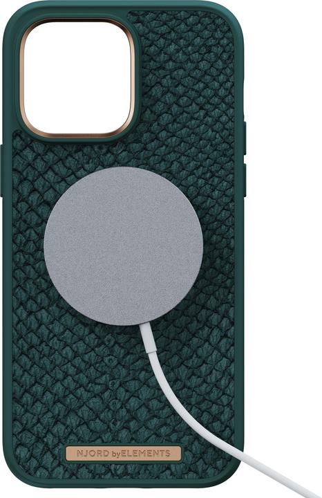 Actual product image Njord Hard Cover Salm.Leather Magsafe Case green (Apple iPhone 14 Pro Max)