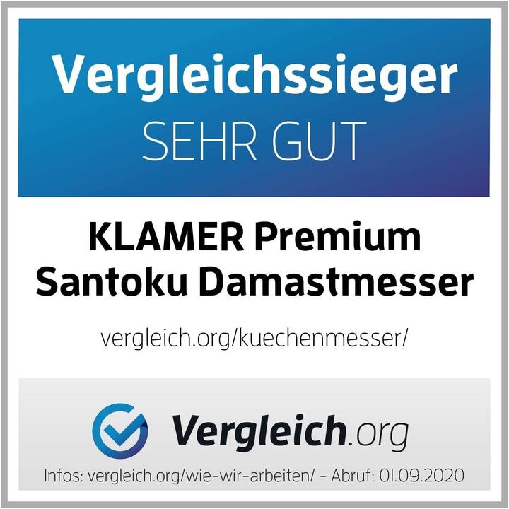Produktbild KLAMER Santoku Damastmesser 18 cm Kochmesser (18 cm)