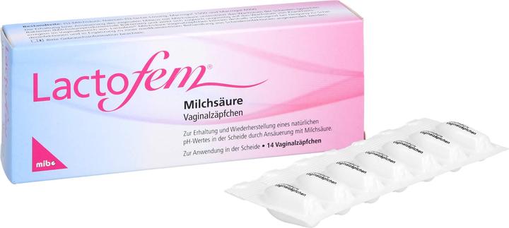 Produktbild Mibe Lactofem Milchsäure Vaginalzäpfchen, 14 St. Zäpfchen (Vaginalzäpfchen)