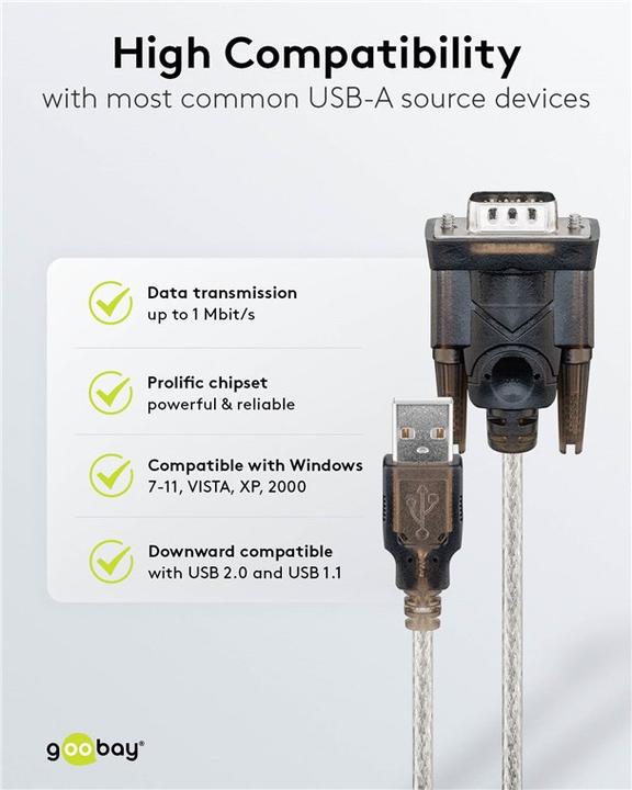 Produktbild Goobay USB seriell RS232 Konverter (1.50 m)