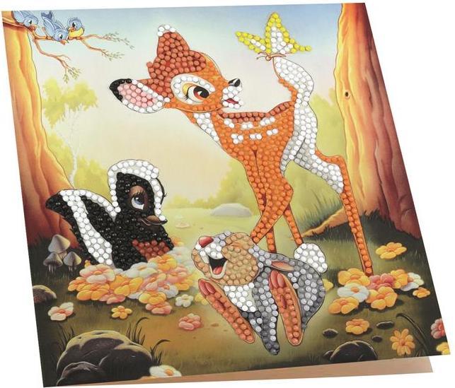 Actual product image Craft Buddy Bambi and Friends, 18x18cm Crystal Art Card