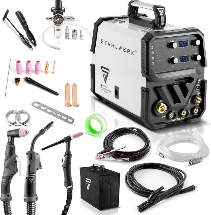 Actual product image Stahlwerk 4 in 1 combination welding machine CTM-250 ST with 200 A and 50 A plasma function