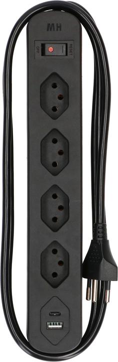 Actual product image Max Hauri Basic Line (4 x, Type 13, USB-A, USB-C, 1.50 m)