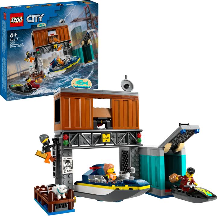 Actual product image LEGO Police Speedboat and Crooks' Hideout (60417, LEGO City)