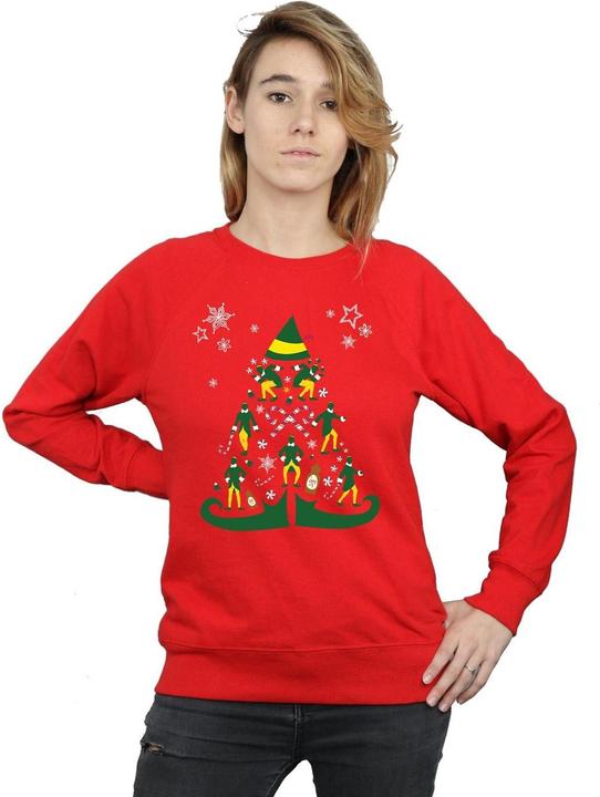 Actual product image Elf Womens/Ladies Christmas Tree Sweatshirt (XL)