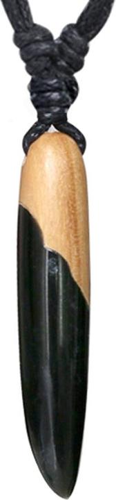 Produktbild Star Piercing Halskette schwarz Anhänger Dolch Glitter Epoxy schwarz aus Olivenholz (Organisch, ohne Messing)