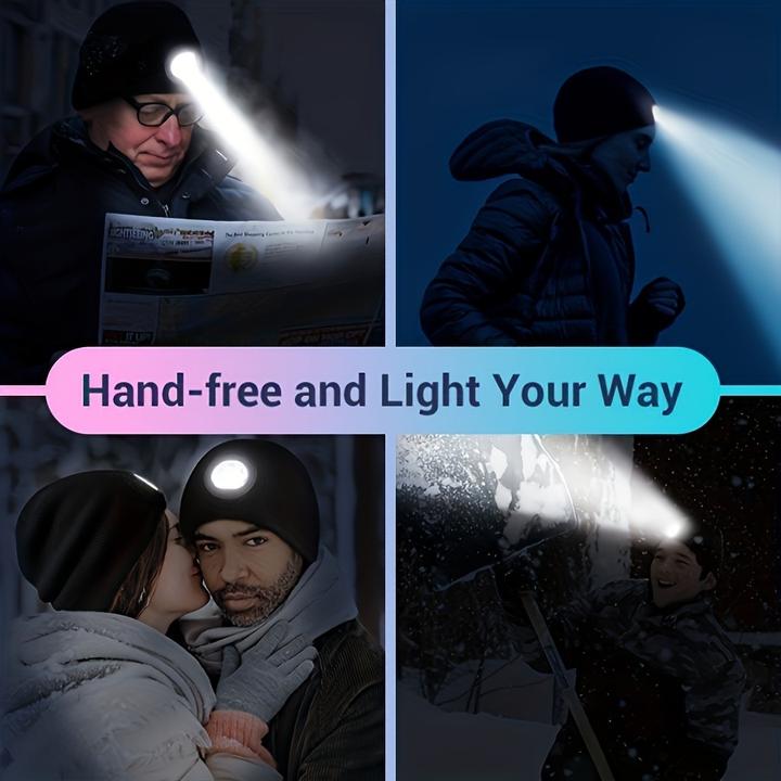 Immagine prodotto PhoneLook Unisex LED Mütze mit Stirnlampe für nächtliche Aktivitäten