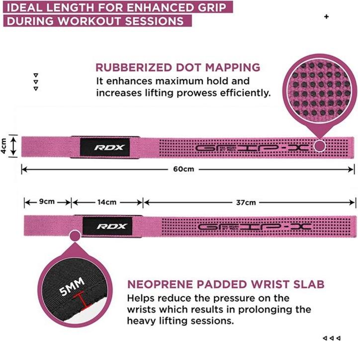 Produktbild Rdx Gym Cotton Gel Strap Pink Plus