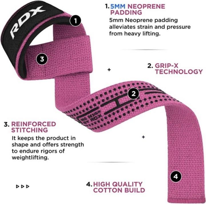 Produktbild Rdx Gym Cotton Gel Strap Pink Plus