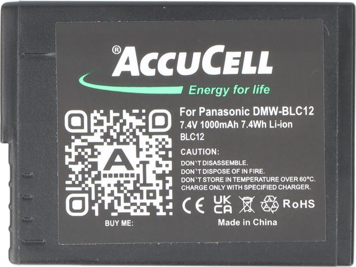 Immagine prodotto AccuCell Batteria adatta per Panasonic DMW-BLC12, DMW-BLC12E, DMC-GH2 (Accumulatore di carica elettrica)