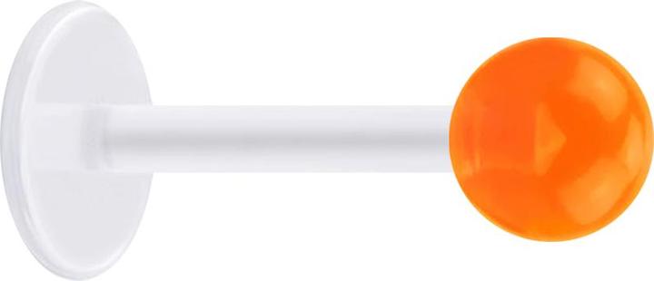 Produktbild Star Piercing Micro Labret transparent mit Kugel orange transparent (Acryl, ohne Messing, Bioflex)