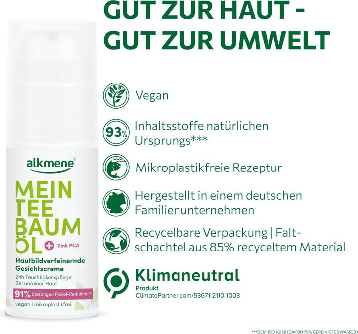 Produktbild Alkmene Mein Teebaumöl (50 ml, 24h Creme, Bis SPF 10)