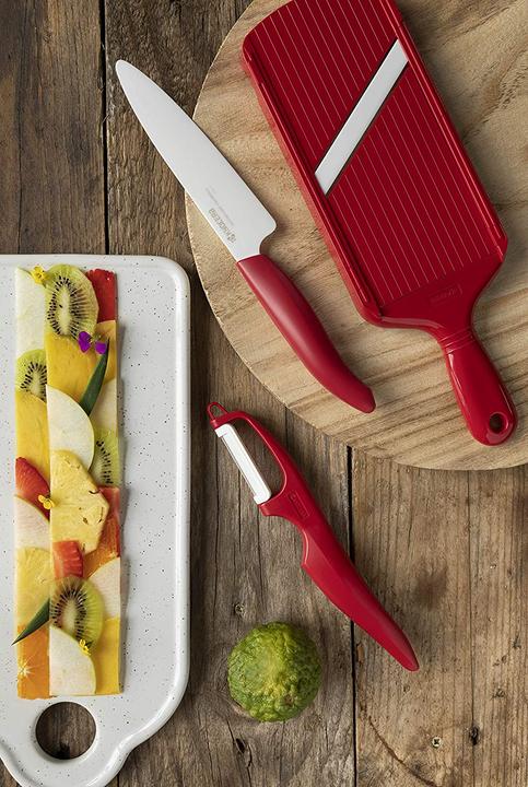 Produktbild Kyocera Keramik Allzweckmesser FK-110WH-RD Rot (11 cm)
