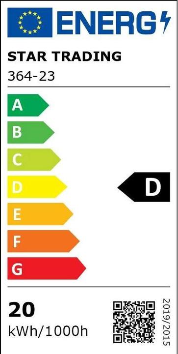 Label énergétique Star Trading Lumière haute (E27, 20 W, 2700 lm, 1 x, D)