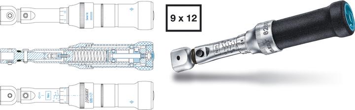 Actual product image HAZET Torque wrench 6280-1CT ∙ Nm min-max: 2 - 10 Nm ∙ Tolerance: 2% ∙ Insert square 9 x 12 mm (2 Nm, 10 Nm)
