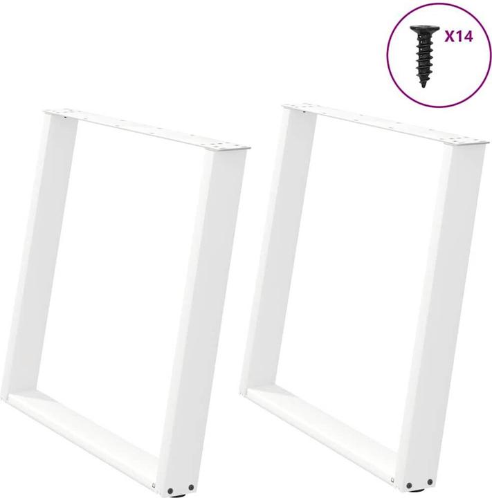 Immagine prodotto VidaXL Gambe del tavolo da pranzo a U 2 pz. Acciaio bianco 100x(72-73) cm