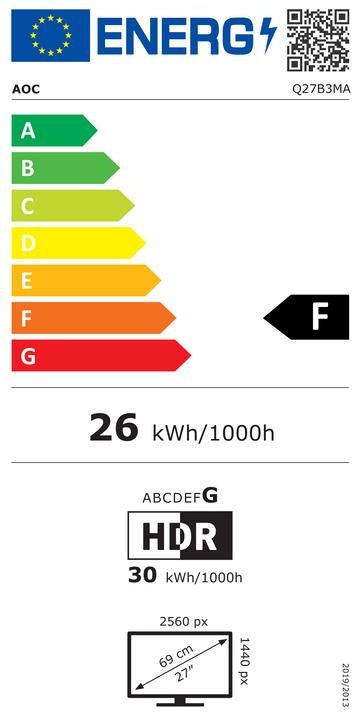 Energie-Label AOC Q27B3MA (2560 x 1440 Pixel, 27")