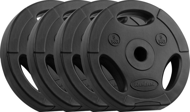 Rebel Bituminöses Gewichtsset 4x5kg Bohrung 31mm Scheibe mit Griffen ACTIVE (4 x 5 kg)