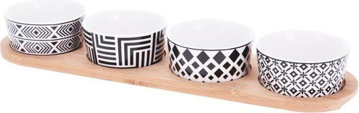 Produktbild Excellent Houseware Bambustablett mit 4 Keramik Schalen