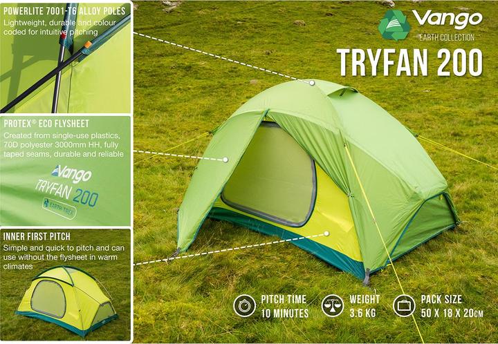 Produktbild Vango Tryfan 200 (Kuppelzelt, 3.60 kg, 2 Personen)