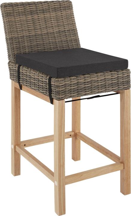 Produktbild tectake Rattan Bartisch Lovas mit 6 Stühlen Latina (161 cm)